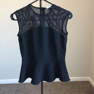 Black H&M Peplum Mesh Top